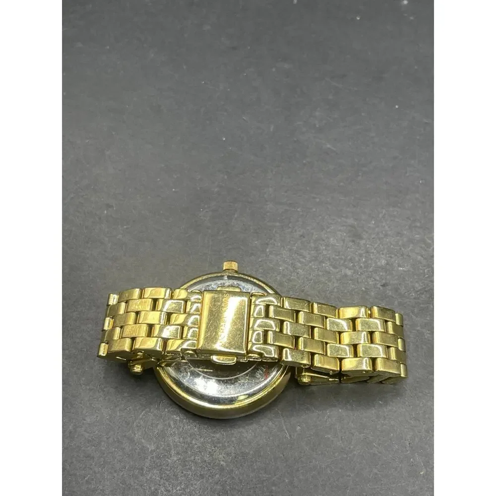 Michael Kors MK-3365 Womens Gold Tone Baguette Crystal Bezel Quartz Watch